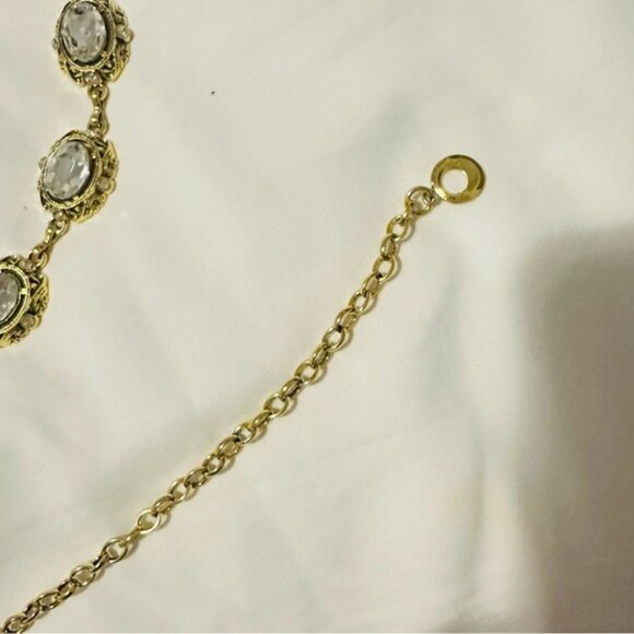 Luvatar Gold Crystal Waist Chain Belt Vintage Glam Statement Jewelry - Picture 5 of 7